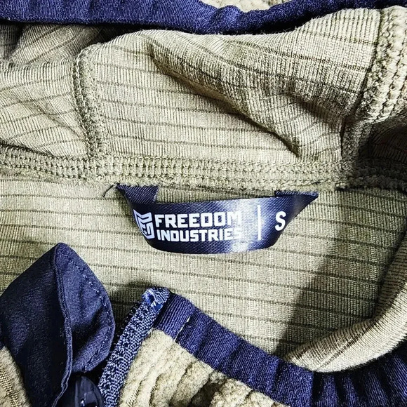 Freedom Industries 1/2 Zip Jacket Waffle Weave Fleece Olive Green Size Small - Picture 4 of 8